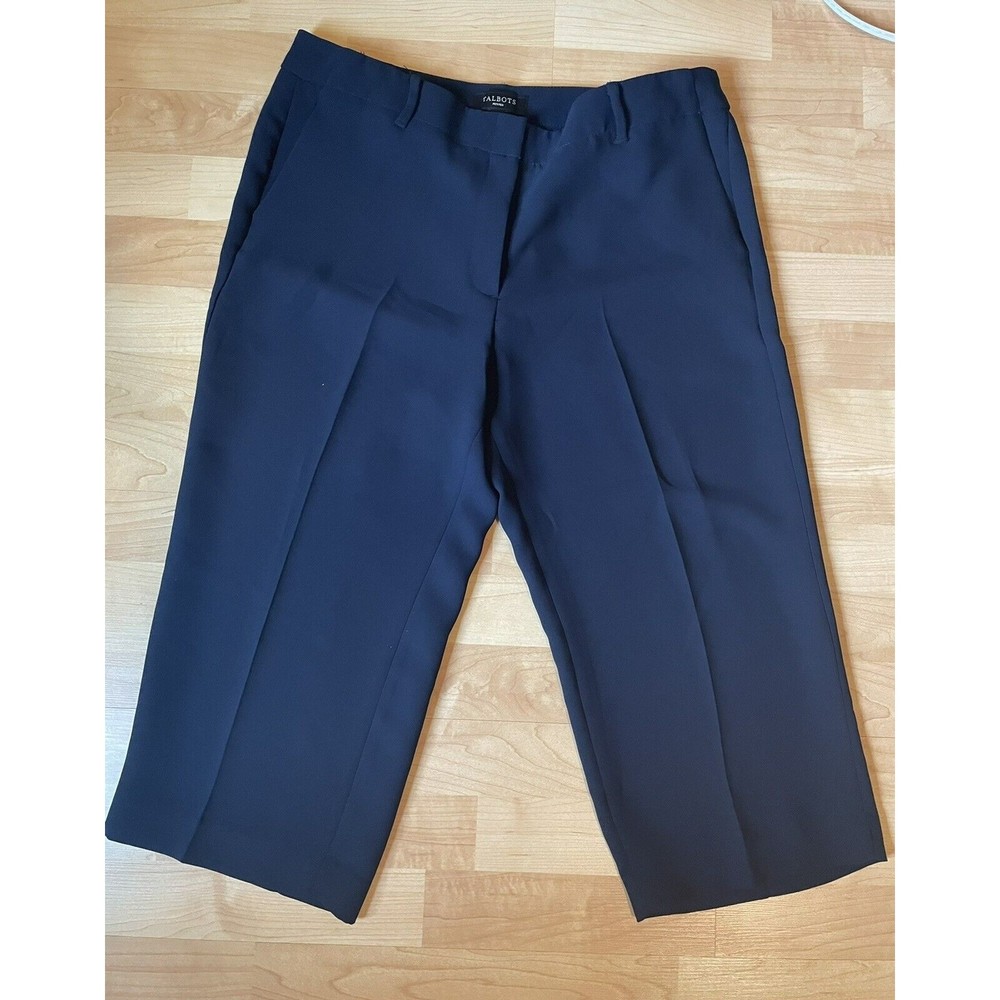 NWT Talbots Cropped Pants Size 14P Navy Blue - Picture 2 of 10